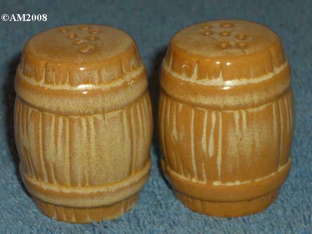 Frankoma barrel shakers glazed desert gold